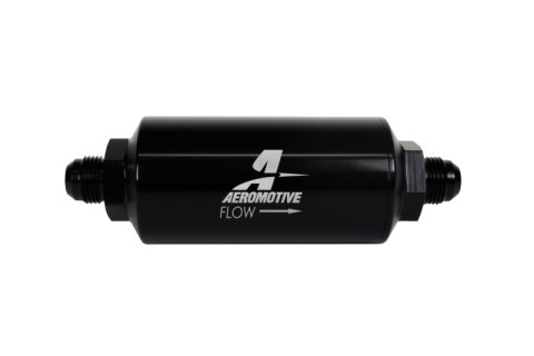 Aeromotive In-Line Filter - (AN -8 Male) 10 Micron Fabric Element Bright Dip Black Finish thumbnail 5