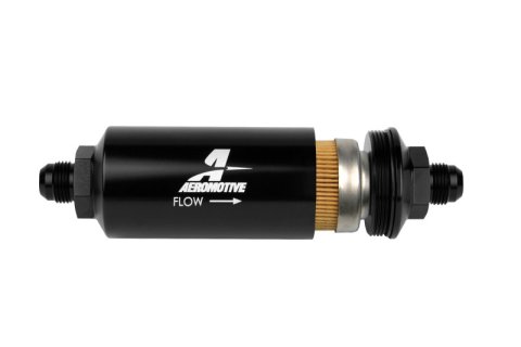 Aeromotive In-Line Filter - (AN -8 Male) 10 Micron Fabric Element Bright Dip Black Finish thumbnail 7