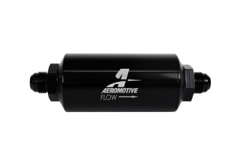 Aeromotive In-Line Filter - (AN -8 Male) 40 Micron Stainless Mesh Element Bright Dip Black Finish thumbnail 1