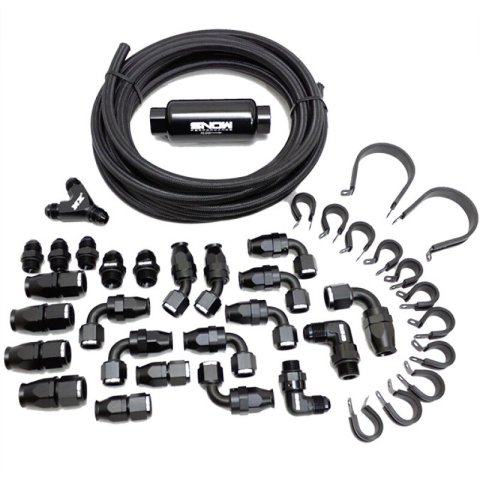 Snow Performance 8AN Braided Stainless Fuel Line Kit - Black Line thumbnail 1