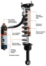 FOX 05+ Toyota Tacoma Performance Elite 2.5 Series Shock Front 2in Lift thumbnail 1