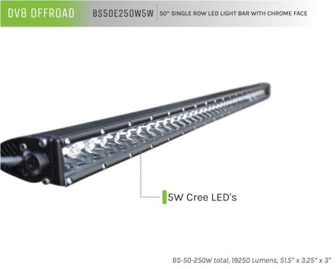 DV8 Offroad 50in Light Bar Slim 250W Spot 5W CREE LED - Black thumbnail 6