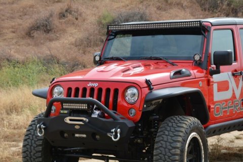 DV8 Offroad 07-18 Jeep Wrangler JK Metal Heat Dispersion Hood - Primer Black thumbnail 3