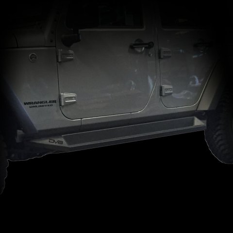 DV8 Offroad 07-18 Jeep Wrangler JK Plated Steel Rock Slider Steps - Matte Black (4 Door Only) thumbnail 2