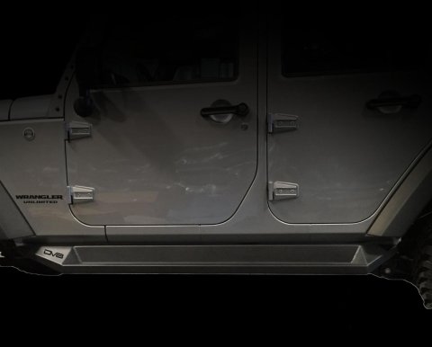 DV8 Offroad 07-18 Jeep Wrangler JK Plated Steel Rock Slider Steps - Matte Black (4 Door Only) thumbnail 3