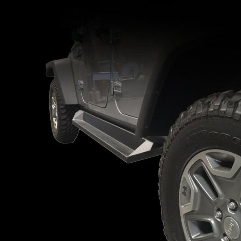 DV8 Offroad 07-18 Jeep Wrangler JK Plated Steel Rock Slider Steps - Matte Black (4 Door Only) thumbnail 8