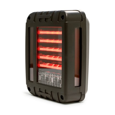 DV8 Offroad LED Taillights for 2007-2017 WRANGLER, 2018 WRANGLER JK - TLJK-01 Taillight Assemblies, Smoke Lens, Black Housing, Horizontal Lights, Jeep, Pair thumbnail 3