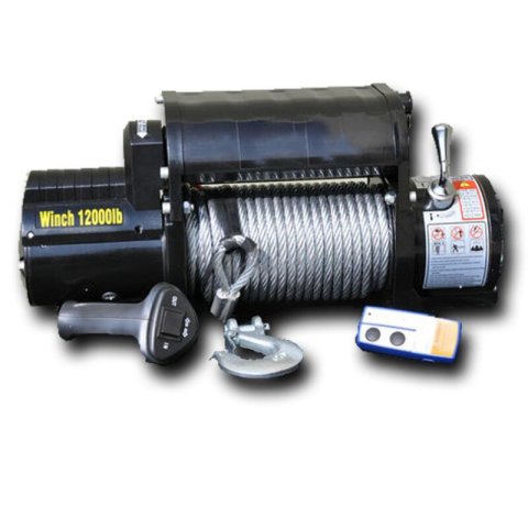 DV8 Offroad 12000 LB Winch w/ Steel Cable & Wireless Remote - Black thumbnail 1