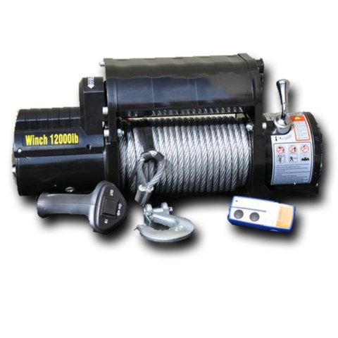 DV8 Offroad 12000 LB Winch w/ Steel Cable & Wireless Remote - Black thumbnail 2