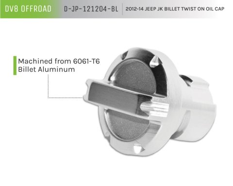 DV8 Offroad 2012-14 Jeep JK Twist On Billet Oil Cap thumbnail 4