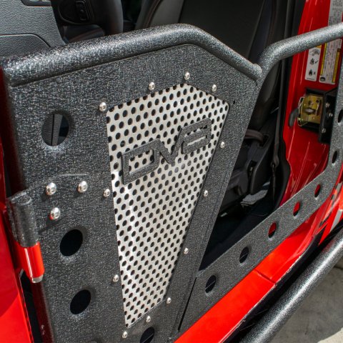 DV8 Offroad Jeep 18+ Wrangler JL / 20+ Gladiator JT Front Rock Doors w/ Perforated Aluminum Mesh thumbnail 1