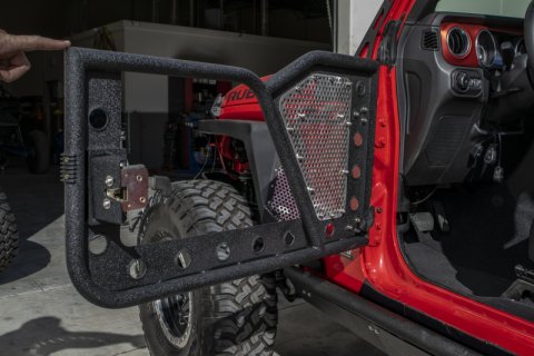 DV8 Offroad Jeep 18+ Wrangler JL / 20+ Gladiator JT Front Rock Doors w/ Perforated Aluminum Mesh thumbnail 2