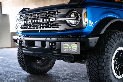 DV8 Offroad 21-22 Ford Bronco Factory Front Bumper License Relocation Bracket - Side thumbnail 1