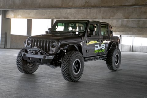 DV8 Offroad 07-23 Jeep Wrangler/Gladiator JT/JK/JL FS-25 Stubby Front Bumper w/Plated Bull Bar thumbnail 1
