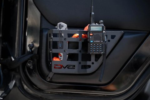 DV8 Offroad 11-18 Jeep Wrangler JK 4 Door Only Rear Door Pocket Molle Panels - Black thumbnail 2