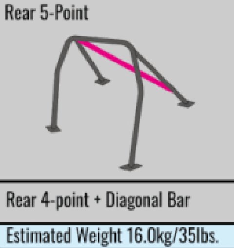 Cusco Safety21 2-Passenger 5-Point BLK REAR W/Diagonal Bar Roll Cage Subaru GRB STi 08-14 thumbnail 5