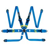 Cusco Universal 6 Point 3in Shoulder 3in Lap w/Eyebolts (7/16-20UNF Thread) FIA Racing Harness- Blue thumbnail 1