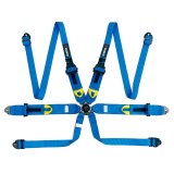 Cusco Universal 6 Point 3in Shoulder 3in Lap w/Eyebolts (7/16-20UNF Thread) FIA Racing Harness- Blue thumbnail 2