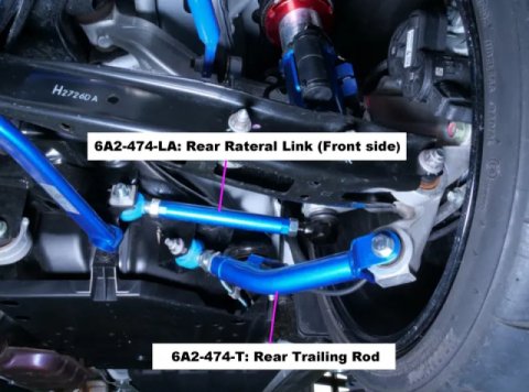 Cusco 2022+ Subaru WRX / 2018+ Subaru Crosstrek Adjustable Rear Trailing Rod Set thumbnail 2