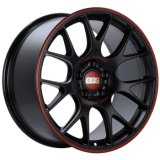 BBS CH-R Nurburgring Edition 19x8.5 5x112 ET32 Satin Black/Red Lip Wheel - 82mm PFS/Clip Req. thumbnail 1