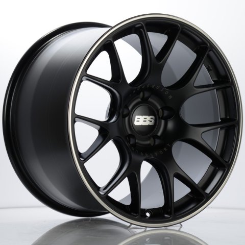 BBS CH-R 19x12 5x130 ET45 CB71.6 Satin Black Polished Rim Protector Wheel w/ Motorsport Etching thumbnail 1