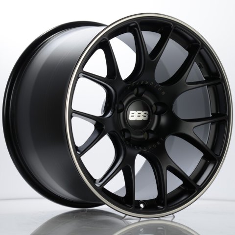 BBS CH-R 19x12 5x130 ET45 CB71.6 Satin Black Polished Rim Protector Wheel w/ Motorsport Etching thumbnail 2