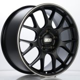 BBS CH-R 19x8.5 5x130 ET51 CB71.6 Satin Black Polished Rim Protector Wheel w/ Motorsport Etching thumbnail 1
