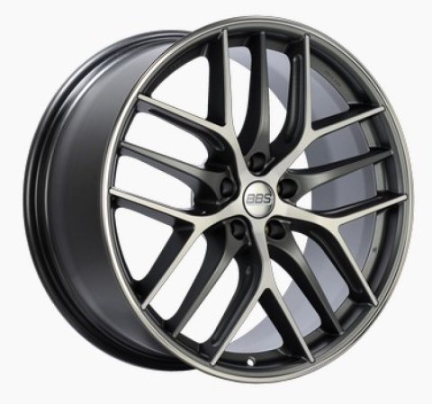 BBS CC-R 20x8.5 5x120 ET32 Satin Graphite Diamond Cut Polished Rim Protector Wheel -82mm PFS Req. thumbnail 3