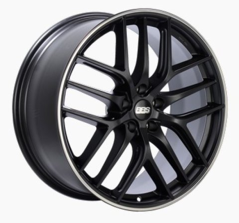 BBS CC-R 20x10.5 5x114.3 ET25 Satin Black Polished Rim Protector Wheel -82mm PFS/Clip Required thumbnail 1