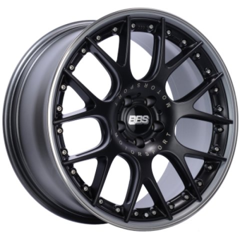 BBS CH-RII 21x11.5 5x120 ET36 Satin Black Center Platinum Lip SS Rim Prot Wheel PFS Req w/MS Etching