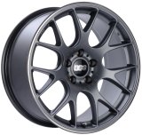 BBS CH-R 19x9.5 5x112 ET35 Satin Titanium Polished Rim Protector Wheel -82mm PFS/Clip Required thumbnail 2
