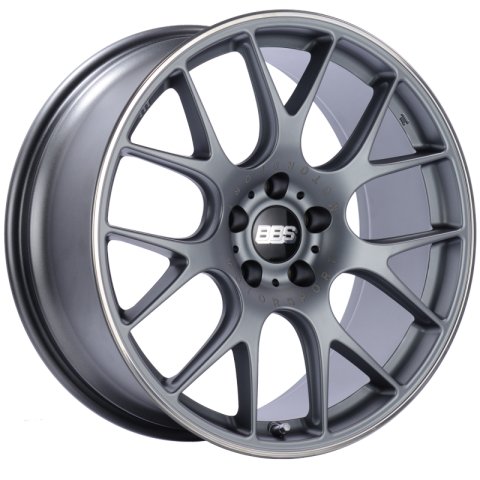 BBS CH-R 20x9 5x120 ET24 Satin Titanium Polished Rim Protector Wheel -82mm PFS/Clip Required thumbnail 3