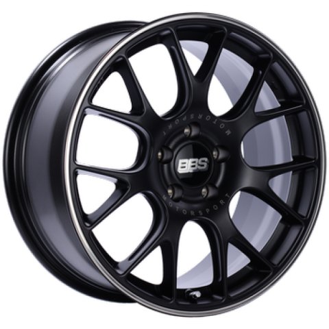 BBS CH-R 19x8.5 5x112 ET32 Satin Black Polished Rim Protector Wheel -82mm PFS/Clip Required