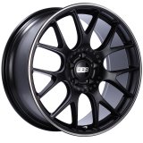BBS CH-R 20x9 5x120 ET29 Satin Black Polished Rim Protector Wheel -82mm PFS/Clip Required thumbnail 1