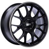 BBS CH-R 18x9 5x120 ET44 Satin Black Polished Rim Protector Wheel -82mm PFS/Clip Required thumbnail 1