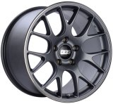BBS CH-R 19x10 5x130 ET38 CB71.6 Satin Titanium Polished Rim Protector Wheel thumbnail 2