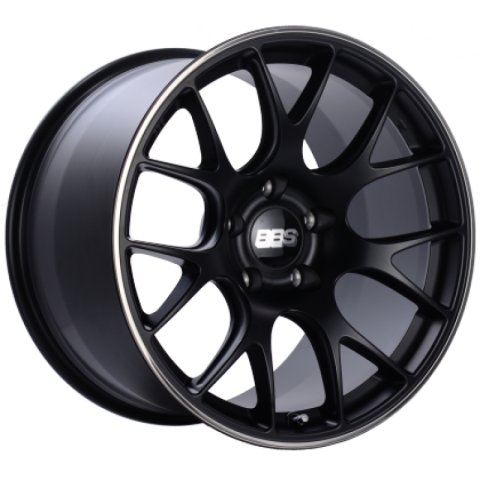 BBS CH-R 20x9 5x112 ET25 CB66.5 Satin Black Polished Rim Protector Wheel thumbnail 3