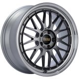 BBS LM 19x8.5 5x112 ET48 Diamond Black Center Diamond Cut Lip Wheel -82mm PFS/Clip Required thumbnail 1