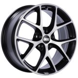 BBS SR 17x7.5 5x112 ET45 Satin Black Diamond Cut Face Wheel -82mm PFS/Clip Required thumbnail 2