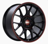 BBS CH-R Nurburgring Edition 18x8.5 5x112 ET47 Satin Black/Red Lip Wheel - 82mm PFS/Clip Req. thumbnail 3