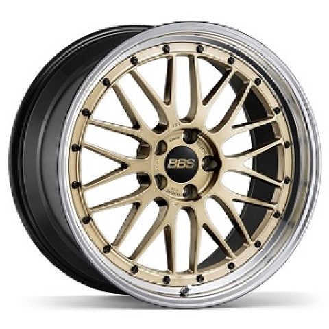 BBS LM 21x12 5x130 ET64 CB71.6 Gold Wheel w/ Diamond Cut Machined Lip