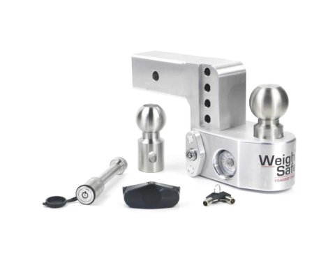 Weigh Safe 4in Drop Hitch w/Built-in Scale & 2.5in Shank (10K/18.5K GTWR) w/WS05 - Aluminum thumbnail 1