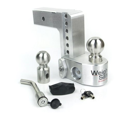 Weigh Safe 6in Drop Hitch w/Built-in Scale & 2.5in Shank (10K/18.5K GTWR) w/WS05 - Aluminum thumbnail 1