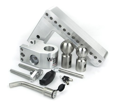 Weigh Safe 10in Drop Hitch w/Built-in Scale & 3in Shank (10K/21K GTWR) w/WS05 - Aluminum thumbnail 1