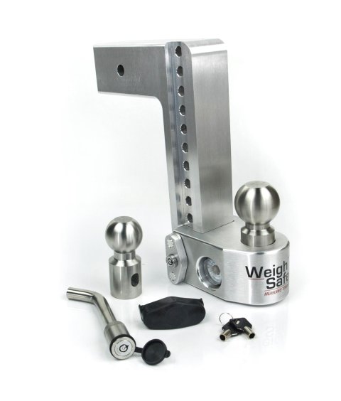 Weigh Safe 10in Drop Hitch w/Built-in Scale & 3in Shank (10K/21K GTWR) w/WS05 - Aluminum thumbnail 2