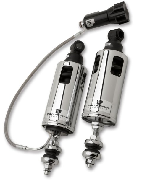 Progressive 00-17 Harley-Davidson Softail 422 Series Shocks w/RAP - Chrome thumbnail 2