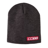 Cobb Tuning Bar Logo Knit Beanie - Gray w/Red Logo 8in. Tall OS thumbnail 1