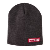 Cobb Tuning Bar Logo Knit Beanie - Gray w/Red Logo 8in. Tall OS thumbnail 2