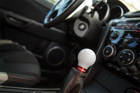 Cobb 07-13 Mazdaspeed3 & 06-07 Mazdaspeed6 Shift Knob - White Knob w/Race Red Base thumbnail 1