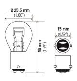 Hella BULB 1176A 12V 16/8W BA15d S8 - Min Qty 10 (211656701) thumbnail 2